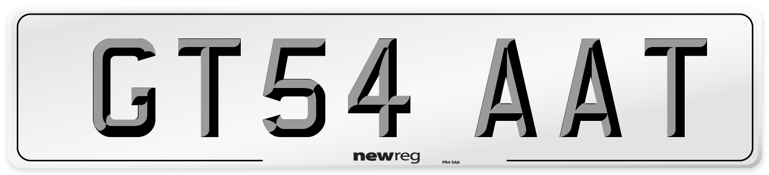 GT54 AAT Number Plate from New Reg